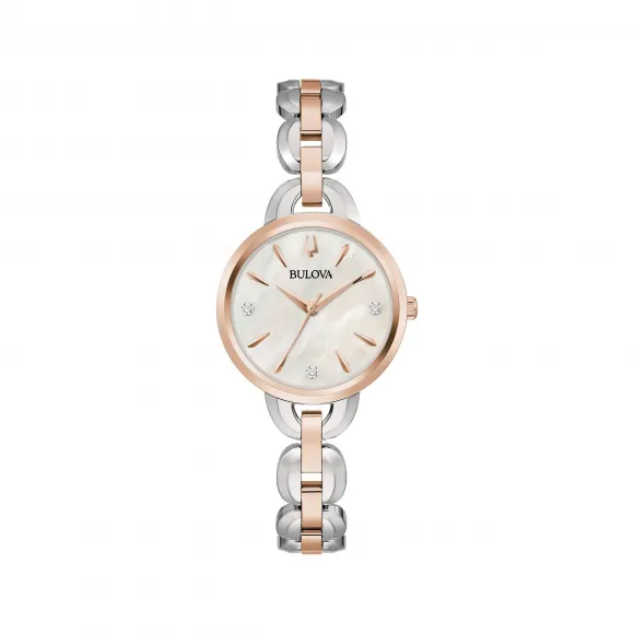 宝路华/Bulova Classic-Diamonds系列 28.00 MM 不锈钢 石英机芯 女表 98P210