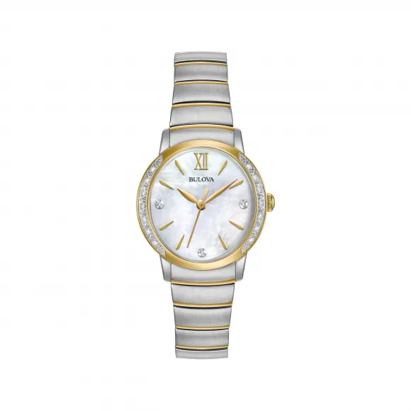 宝路华/Bulova Classic-Diamonds系列 28.00 MM 不锈钢 石英机芯 女表 98R231