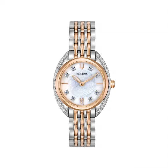 宝路华/Bulova Classic-Diamonds系列 30.00 MM 不锈钢 石英机芯 女表 98R270