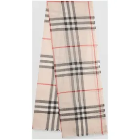 博百利/Burberry 男士 轻盈格纹丝毛混纺围巾 (石色格纹)  39628631