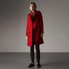 博百利/Burberry 女士 桑德林汉姆修身剪裁羊绒 Trench 风衣 (缤纷红色) 39944561