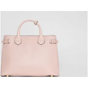 博百利/Burberry 女士 The Banner - 中号 House 格纹拼皮革班纳手袋 (浅兰花色) 40236941