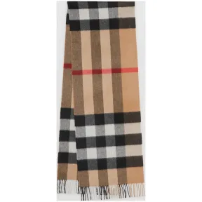 博百利/Burberry 女士 大号经典格纹羊绒围巾 (驼色)  40310791
