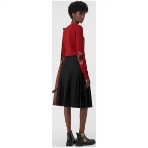 博百利/Burberry 女士 格纹装饰美利奴羊毛衫 (缤纷红色) 40678021