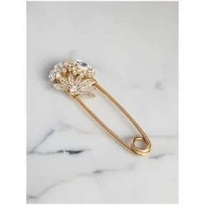 博百利/Burberry  大号仿水晶装饰黄铜饰针 (水晶色)  40699571