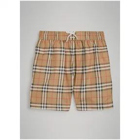 博百利/Burberry  Vintage 格纹游泳裤 (驼色)  40713511