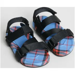 博百利/Burberry 儿童用品 防撕束带格纹棉质凉鞋 (矢车菊蓝) - 童装  40714811