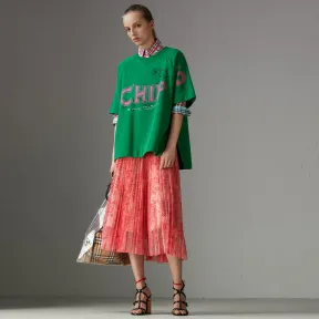 博百利/Burberry  褶饰蕾丝半裙 (浅杏色 / 珊瑚色)  40722661