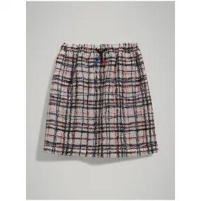 博百利/Burberry  涂鸦格纹缩褶丝质半裙 (黑色 / 白色)  40724151