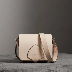 博百利/Burberry 女士 The Satchel - 方型皮革萨奇尔包 (石色) 40729561
