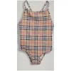 博百利/Burberry  Vintage 格纹连体泳衣 (驼色)  40730481