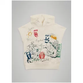 博百利/Burberry 儿童用品 无袖冒险印花棉质连帽衫 (粉笔白) - 男童装  40731721