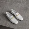 博百利/Burberry 女士 链环装饰漆皮休闲便鞋 (光白色) 40756441
