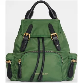 博百利/Burberry 女士 The Rucksack - 小号尼龙斜背式军旅背包 (赛车绿) 40759711