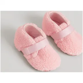 博百利/Burberry 儿童用品 人造皮草拼 Vintage 格纹短靴 (冰晶粉红) - 童装  40760151