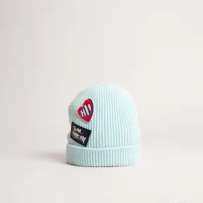 博百利/Burberry 儿童用品 拼布装饰美利奴羊毛帽 (薄荷色) - 女童装  40765421