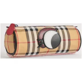 博百利/Burberry  怪兽图案 Vintage 格纹铅笔袋 (琥珀黄)  40765711
