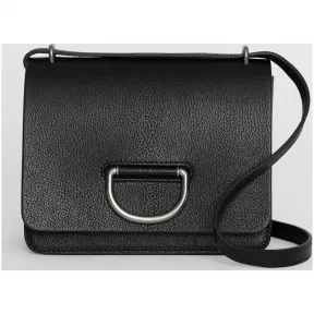 博百利/Burberry 女士 小号皮革 D 型环包 (黑色) 40766441