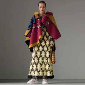 博百利/Burberry 女士 海报图案绒头提花连帽披肩 (多色) 40780871