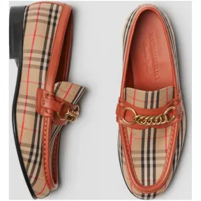 博百利/Burberry 女士 1983 格纹链环休闲便鞋 (砖红色) 40781911