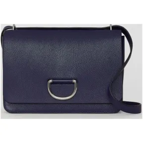 博百利/Burberry 女士 中号皮革 D 型环包 (摄政蓝) 40785651