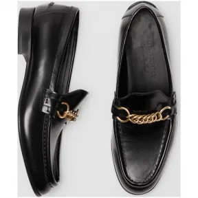 博百利/Burberry 女士 皮革链环休闲便鞋 (黑色) 40786741