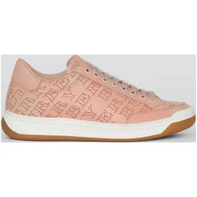 博百利/Burberry 女士 冲孔徽标皮革运动鞋 (浅黄褐粉红) 40787001
