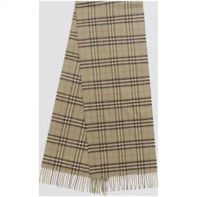 博百利/Burberry 男士 经典 Vintage 格纹羊绒围巾 (浅蜜粉绿)  40790011