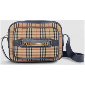 博百利/Burberry  1983 格纹链环相机包 (墨蓝色)  40793841