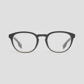 博百利/Burberry 男士 标志性条纹装饰圆弧形光学镜框 (黑色) 40805641