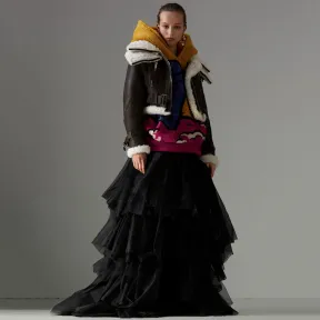 博百利/Burberry 女士 经典复刻系列 2010 毛羊皮飞行员夹克 (巧克力色) 45473871