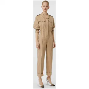 博百利/Burberry 女士 棉质嘎巴甸连体裤 (蜂蜜色) 45483161