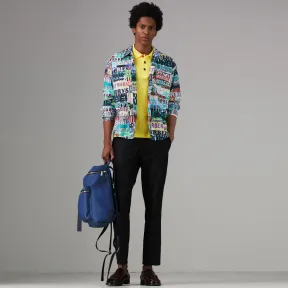 博百利/Burberry 男士 手绘纽扣珠地网眼布棉质 Polo 衫 (亮柠檬色) - 男士  80011111