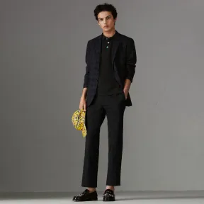 博百利/Burberry 男士 手绘纽扣珠地网眼布棉质 Polo 衫 (黑色) - 男士  80012151