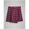 博百利/Burberry  流苏装饰苏格兰格纹羊毛短裙 (霓虹粉)  80017071