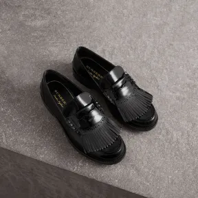 博百利/Burberry 男士 流苏漆皮休闲便鞋 (黑色) - 男士  80024241