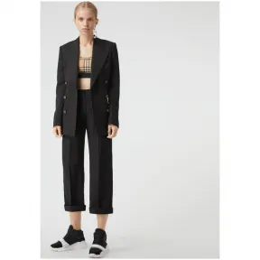 博百利/Burberry 女士 Vintage 格纹弹力平织运动上衣 (古典黄色) 80031181