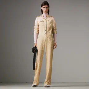 博百利/Burberry 女士 花卉蕾丝连体裤 (浅黄色) 80032871