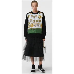 博百利/Burberry 女士 A 字型薄纱塔裙 (黑色) 80034841