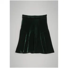 博百利/Burberry  丝绒微喇半裙 (深森林绿)  80035511