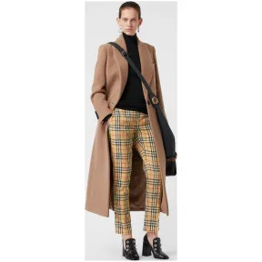 博百利/Burberry 女士 Vintage 格纹羊毛直筒裤 (古典黄色) 80040581