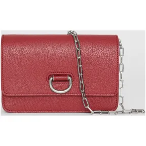 博百利/Burberry 女士 迷你皮革 D 型环包 (绯红) 80045711