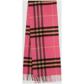 博百利/Burberry 男士 经典格纹羊绒围巾 (亮玫瑰色)  80047091