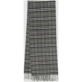 博百利/Burberry 男士 经典 Vintage 格纹羊绒围巾 (古锡灰)  80047181