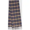 博百利/Burberry 男士 经典 Vintage 格纹羊绒围巾 (深蓝宝石色)  80047231