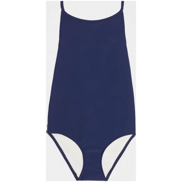 博百利/Burberry 儿童用品 格纹装饰连体泳衣 (海军蓝) - 女童装  80050401