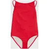 博百利/Burberry 儿童用品 格纹装饰连体泳衣 (罂粟红) - 女童装  80050411