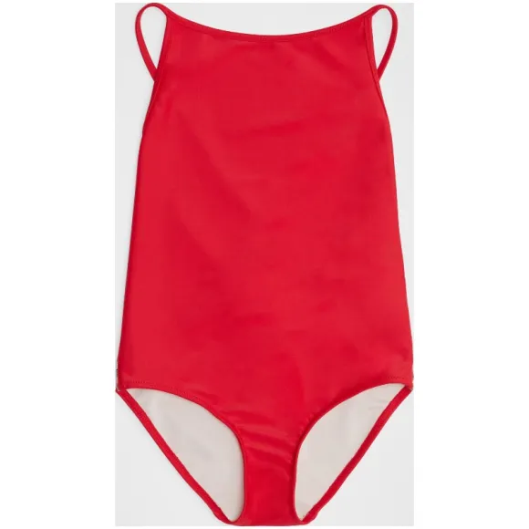 博百利/Burberry 儿童用品 格纹装饰连体泳衣 (罂粟红) - 女童装  80050411