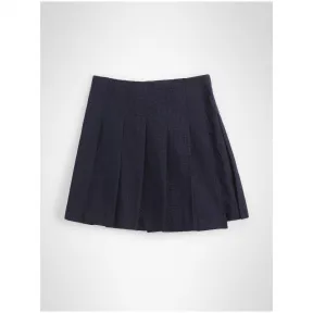博百利/Burberry 儿童用品 流苏装饰羊毛斜纹苏格兰短裙 (海军蓝)  80052941