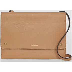 博百利/Burberry 女士 皮革信封斜背包 (浅驼色) 80062781